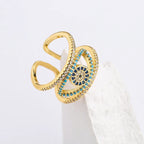 Hollowed out Evil Eye Ring - Piña Colada