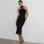 Turtleneck Off-shoulder Maxi Dress