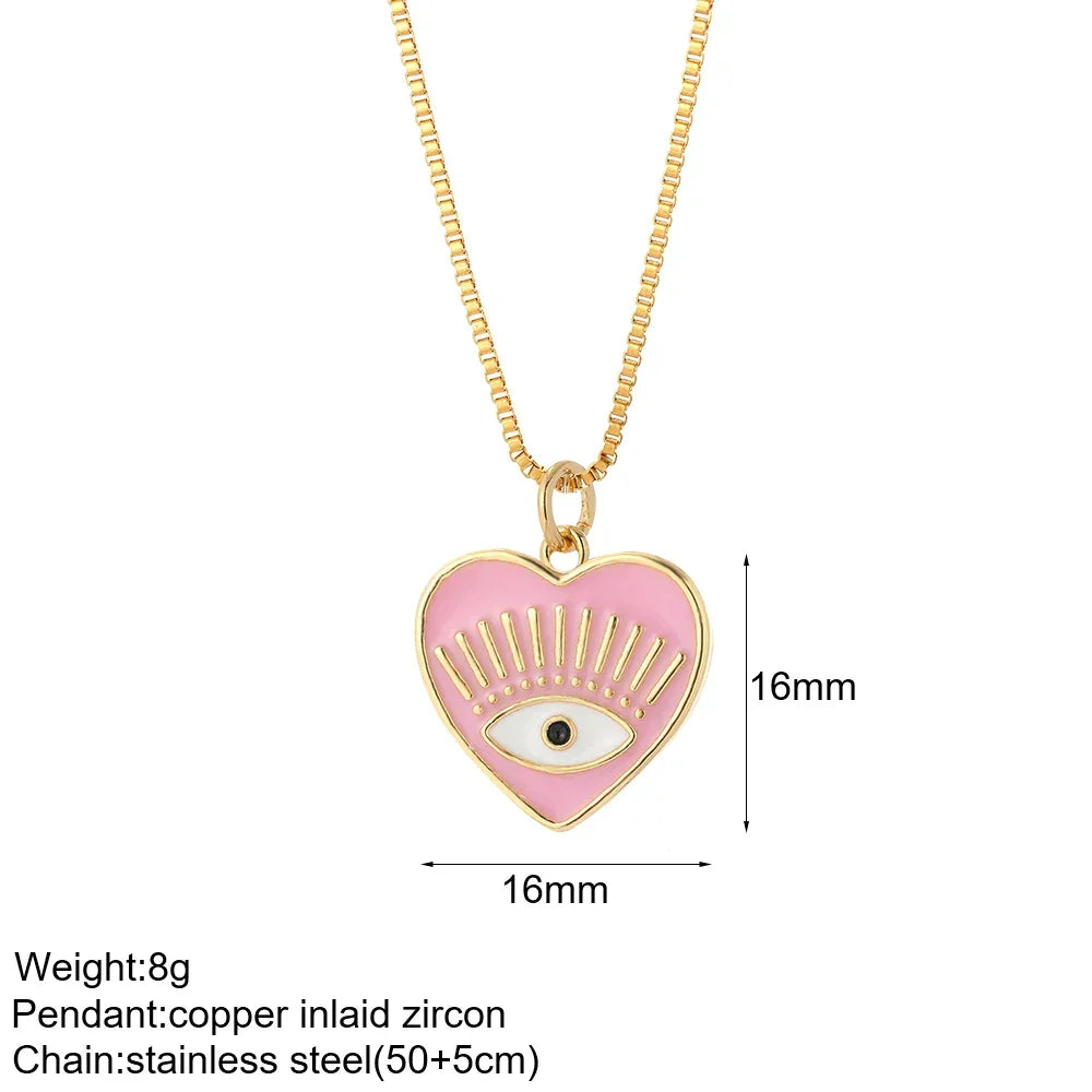 Gold Pendant Long Stainless Steel Chains - Piña Colada