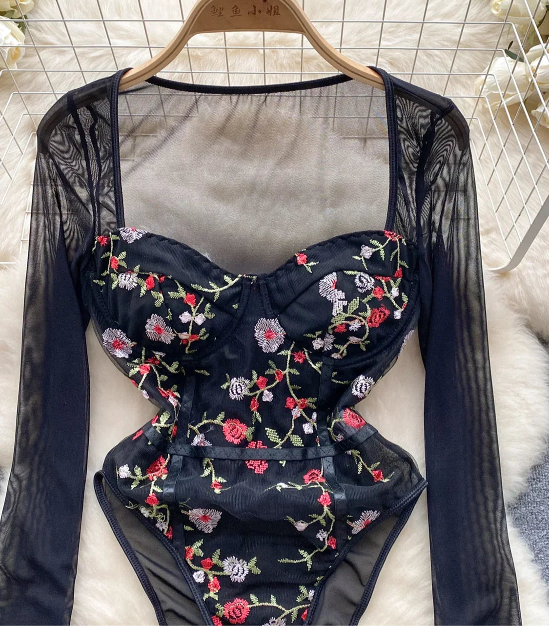 Floral Mesh Bodysuits - Piña Colada