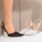 Kcenid Mesh Slingback Heels - Piña Colada