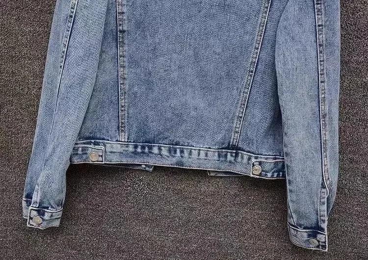 Pearl Beaded Denim Jacket - Piña Colada