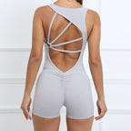 Seamless Sleeveless Yoga Jumpsuit for Women - Piña Colada