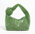 Luxury Rhinestone Knot Handle Evening Bag - Piña Colada