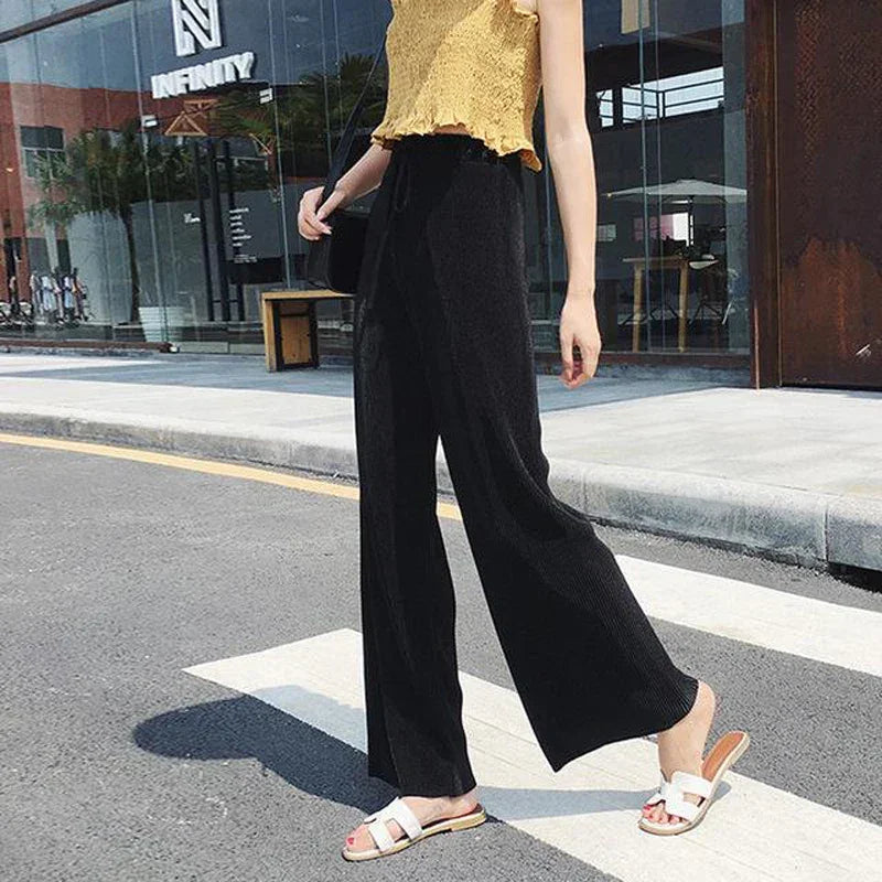 Wide Leg Pants Pleated - Piña Colada