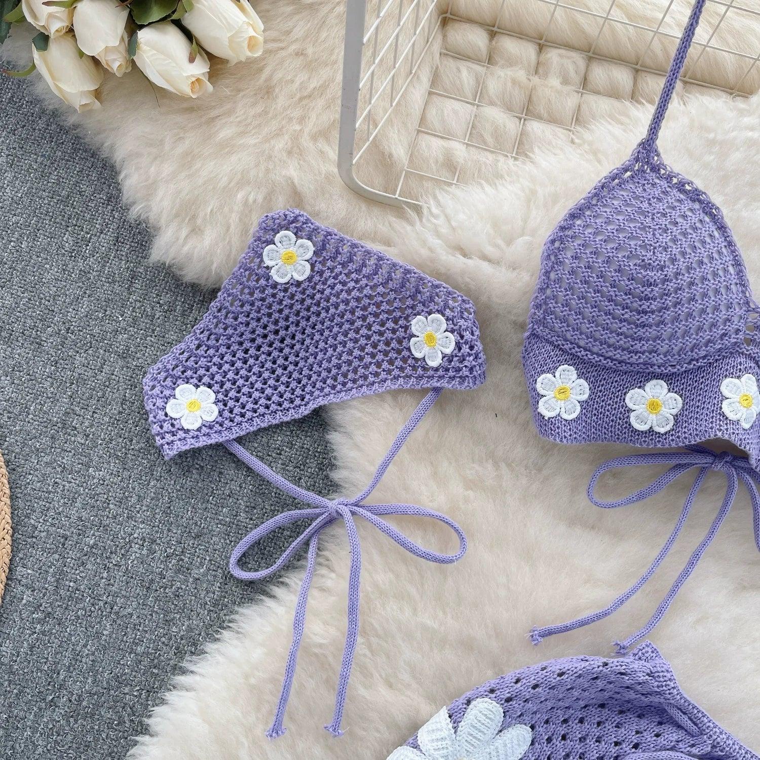 Halter Knit Two-Piece Set - Piña Colada