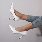 Heels Pointed Toe Gold Details - Piña Colada