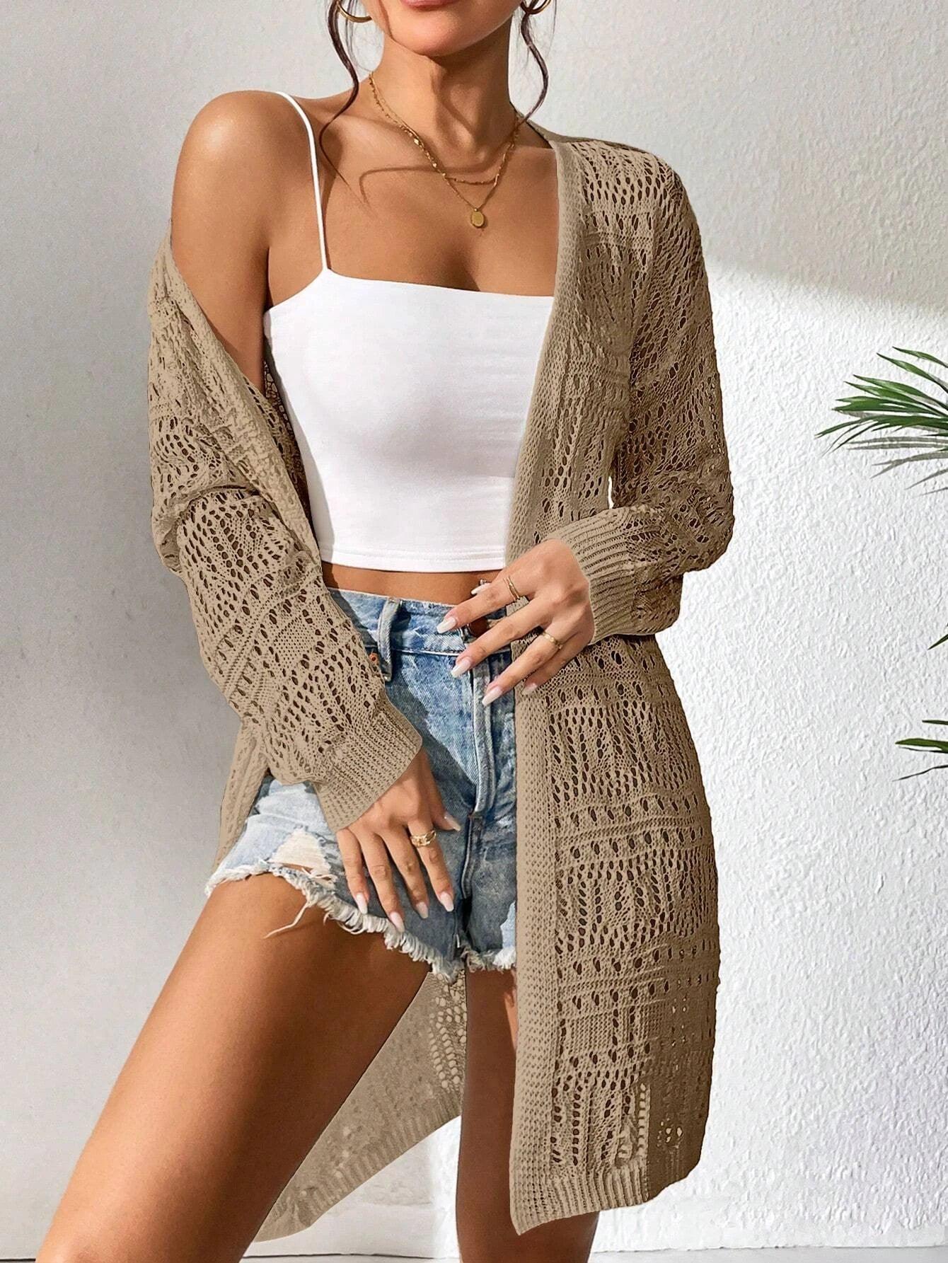 Knitted Cardigan Loose Fitting - Piña Colada