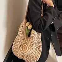 Woven Straw Tote - Piña Colada