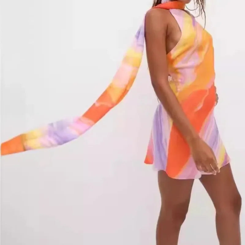 Gradient Backless Dress - Piña Colada