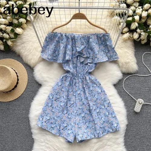 Floral Jumpsuits Shorts - Piña Colada