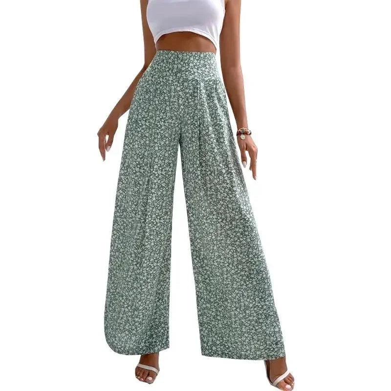 Floral high-waisted pants - Piña Colada