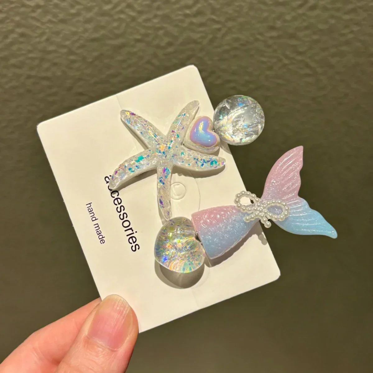 2PCS Elegant Starfish Star Shell Hair Clips - Piña Colada
