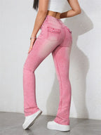 High-Waist Slim Fit Street Jeans – Light Wash - Piña Colada