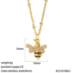 Gold Pendant Long Stainless Steel Chains - Piña Colada