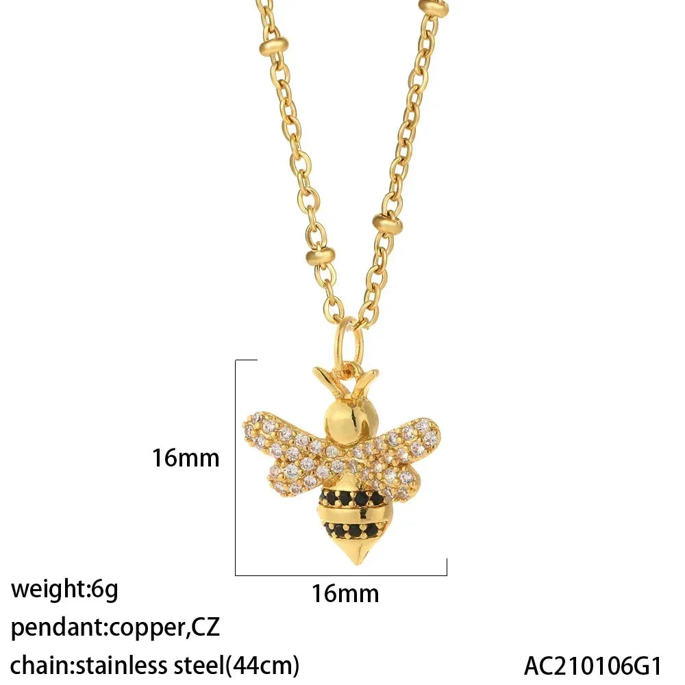 Gold Pendant Long Stainless Steel Chains - Piña Colada