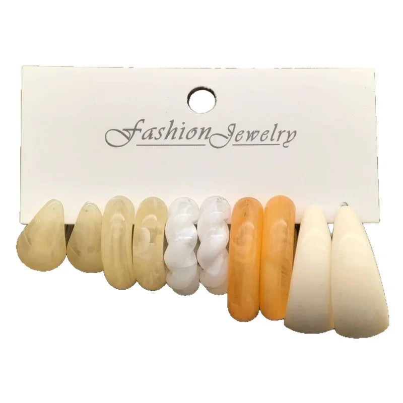 10pcs Earrings Hoops - Piña Colada