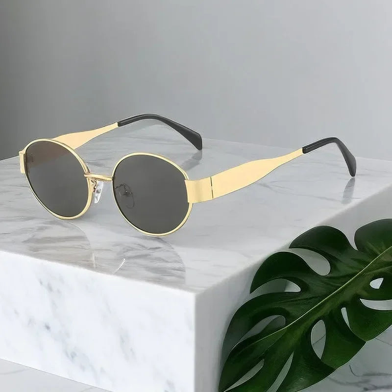 Sunglasses Advanced Metal Sunglasses Fashion Oval - Piña Colada