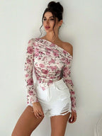 Long Sleeved Top Floral - Piña Colada