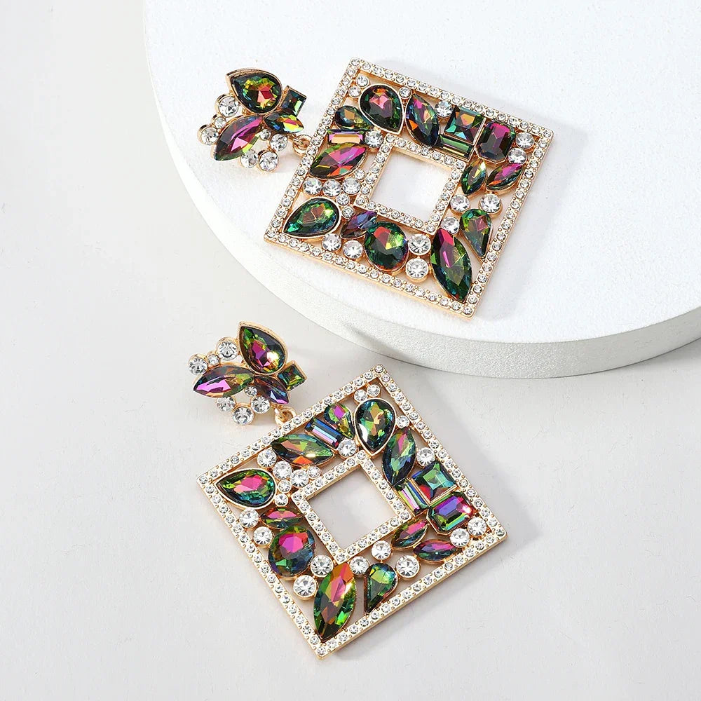 Colorful Crystal Earrings - Piña Colada