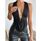Backless Crop Top Halter - Piña Colada