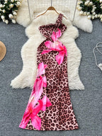 Hollow Out Shoulder Long Dress - Piña Colada