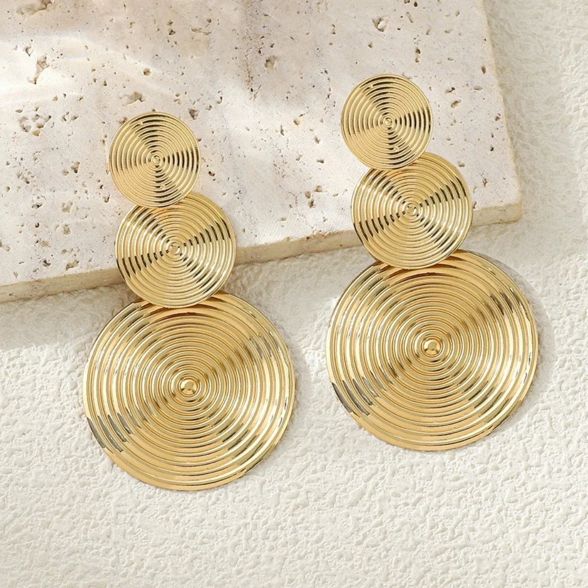 Dangle Earrings Trio Circle - Piña Colada