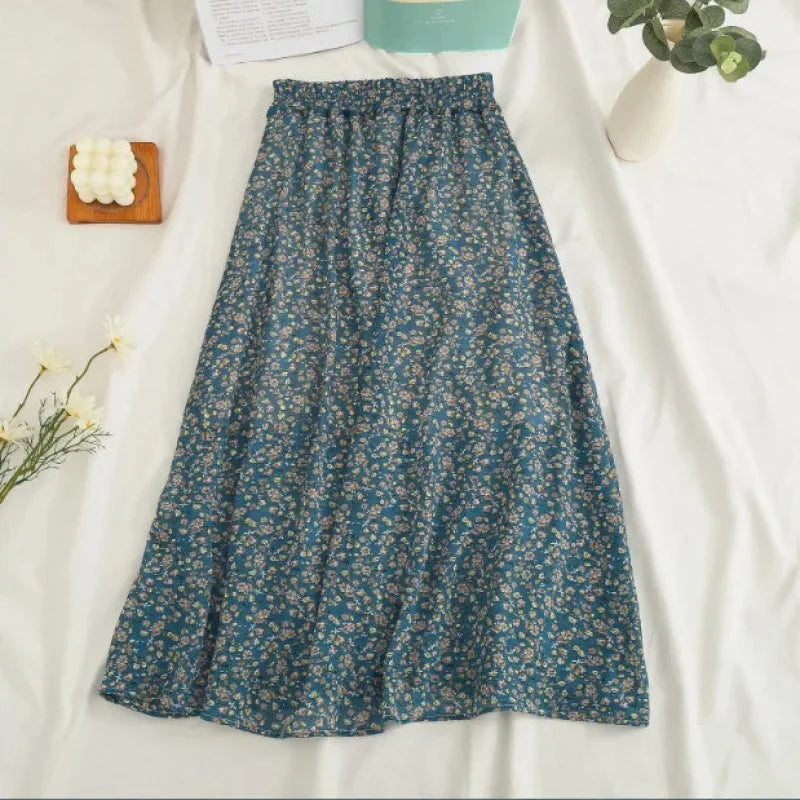 Floral Half Skirt Women's High Waist - Piña Colada