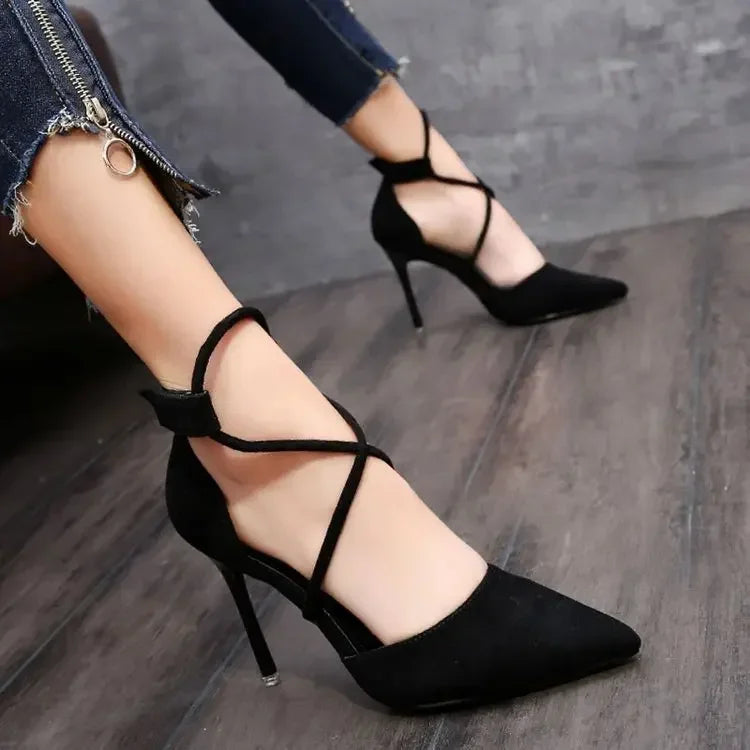 Cross-strap Sandals High Heels - Piña Colada