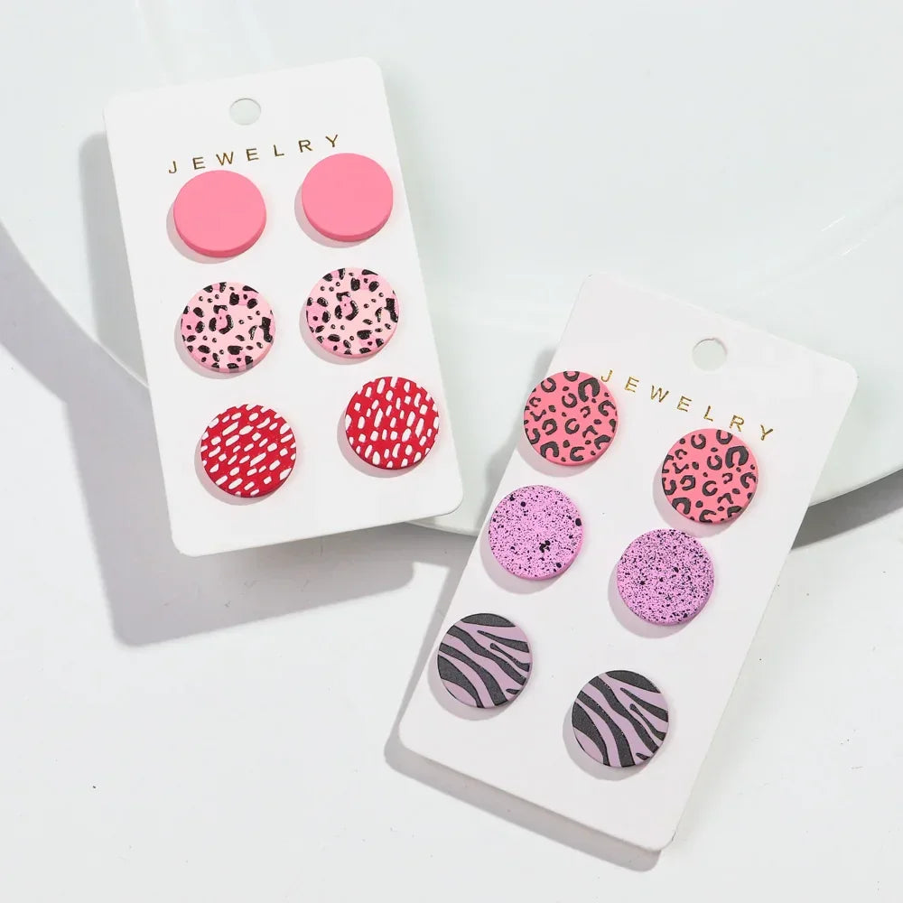 3Pairs/set Colorful Acrylic Earrings - Piña Colada