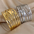 Geometric Hollow Cuff Bracelet - Piña Colada