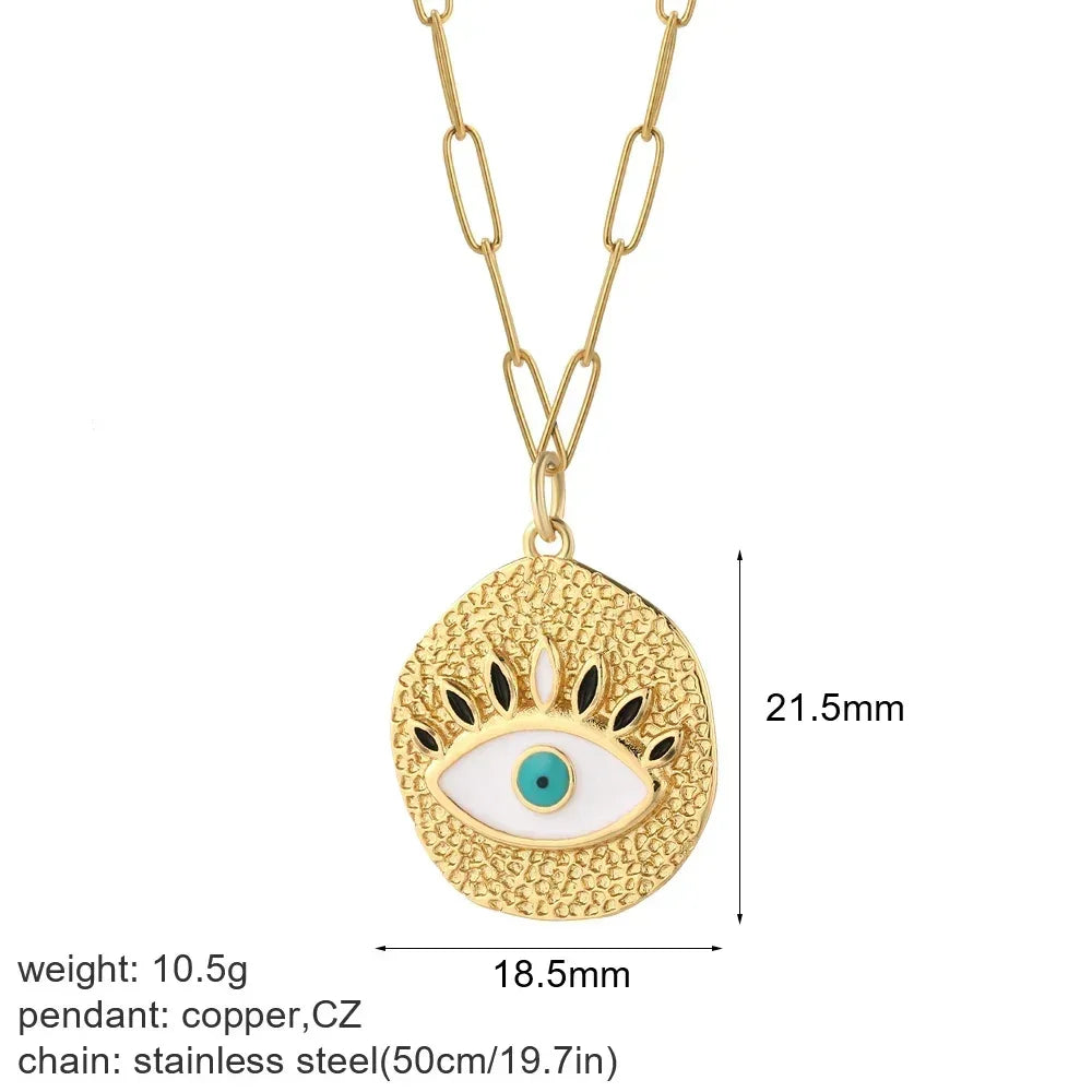 Gold Pendant Long Stainless Steel Chains - Piña Colada
