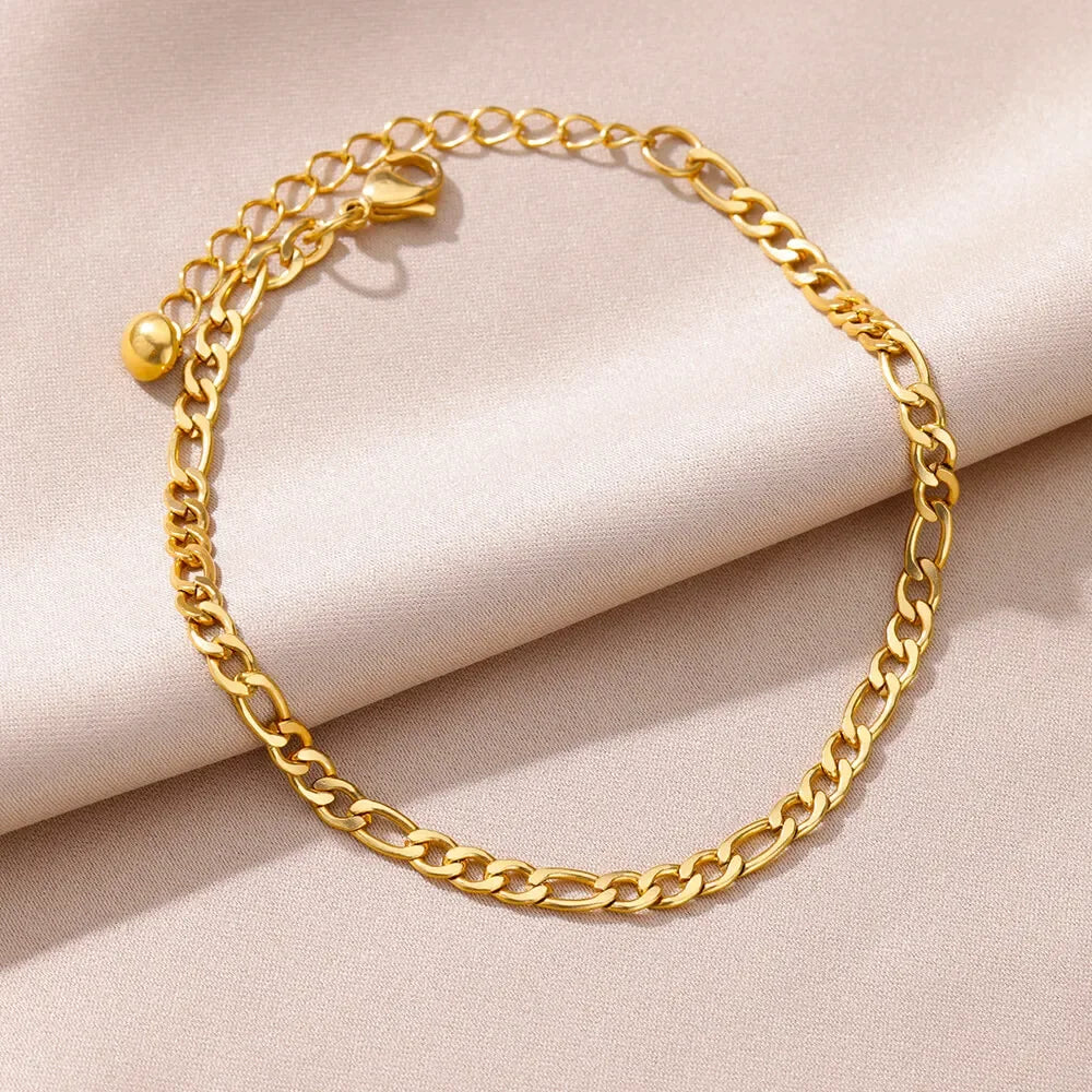 Stainless Steel Gold-Plated Anklet for Women - Piña Colada