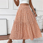 Floral Print Elastic Waist Loose - Piña Colada