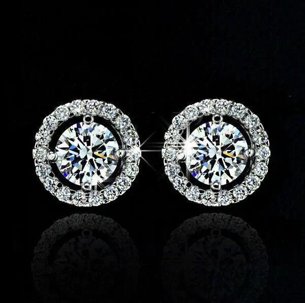 Crystal Zircon Stud Earrings - Piña Colada