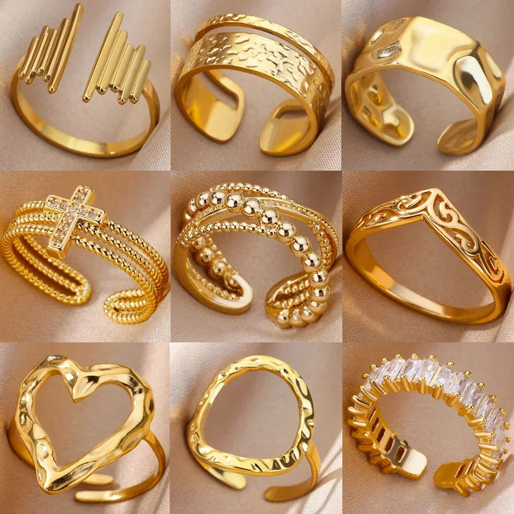 Stainless Steel Rings Aesthetic - Piña Colada
