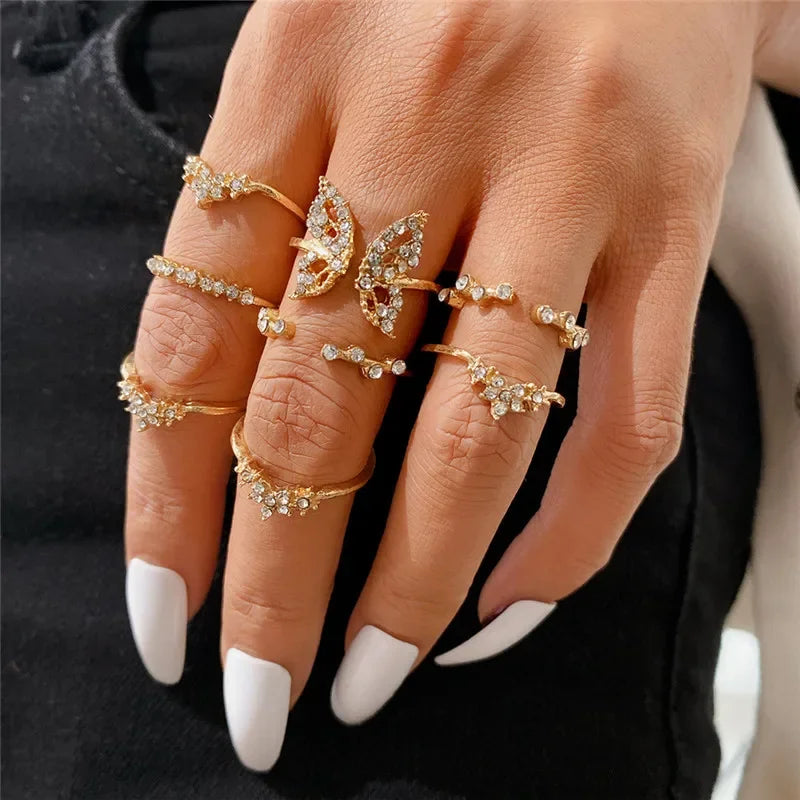 Boho Zircon Rings Set - Piña Colada