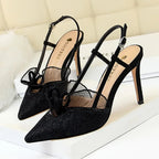 Lace Hollow Pumps Stilettos - Piña Colada