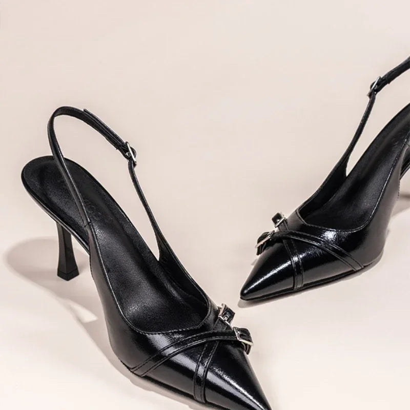 Pointed Toe High-heeled Shoes - Piña Colada