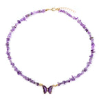 Butterfly Crystal Necklace - Piña Colada