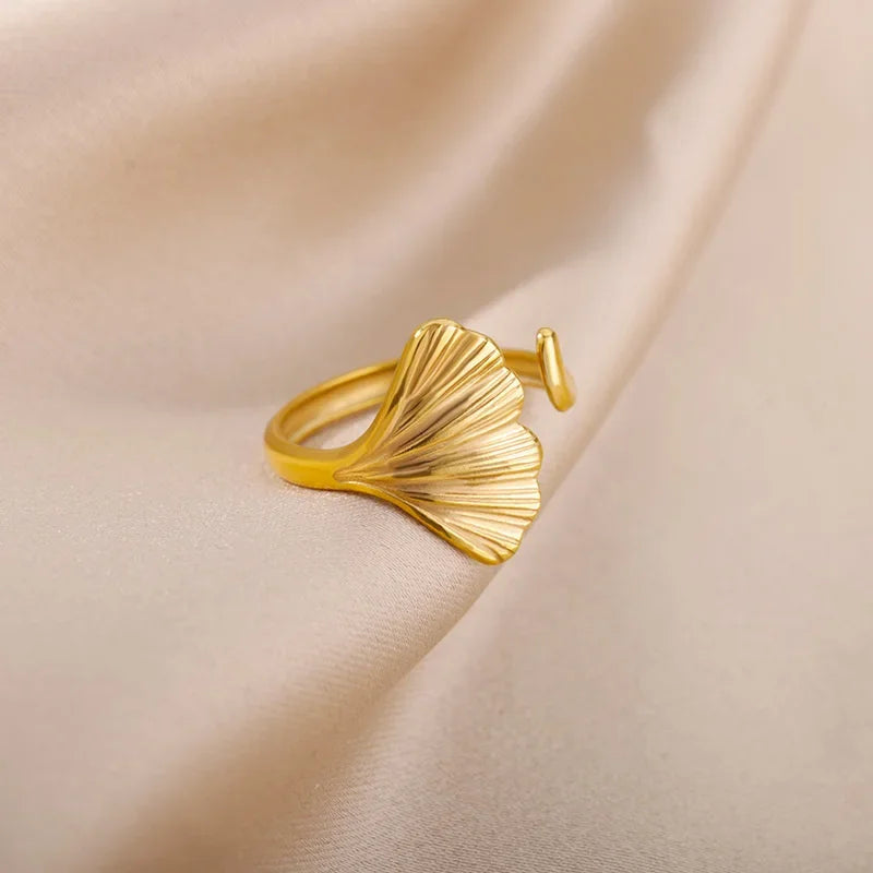 Stainless Steel Zircon Adjustable Ring - Piña Colada