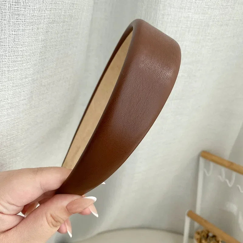 PU Leather Padded Thick Hairband - Piña Colada