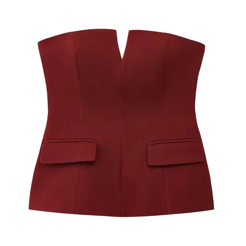 Backless Corset Tube Top – High Street Style - Piña Colada