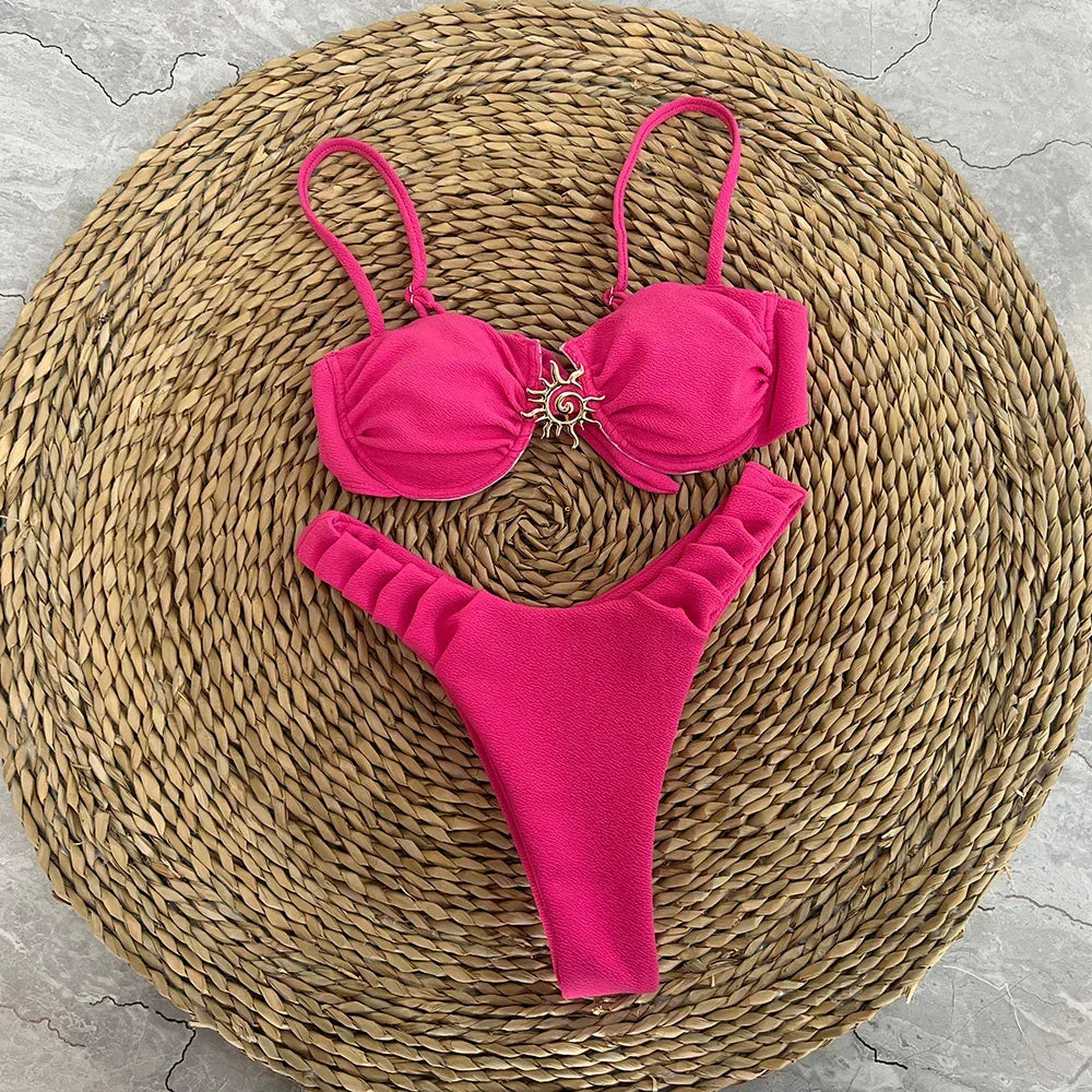 Push Up Bikinis Thong Set