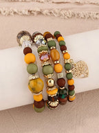Boho Acrylic Beads Bracelet Set - Piña Colada