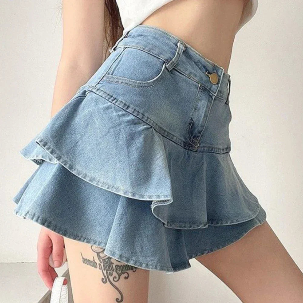 Vintage Denim Skirt - Piña Colada
