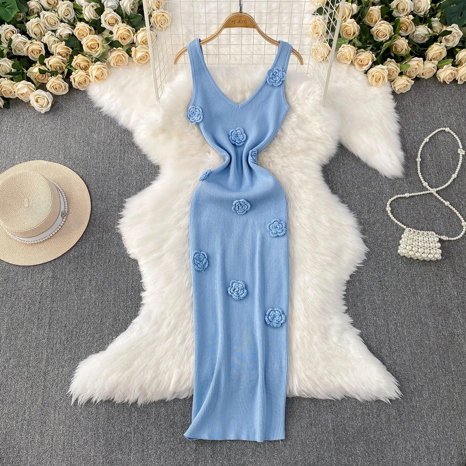 Chic Off Bodycon Dress Wrap Knitted - Piña Colada