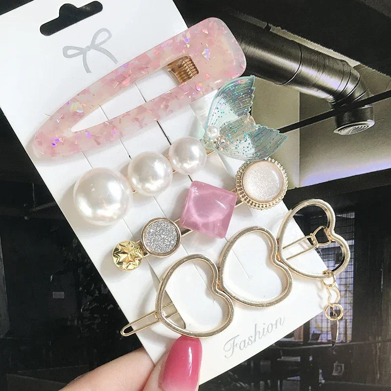 3/4pcs Set Pearl Hair Clip - Piña Colada