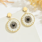 Bohemian Multicolor Crystal Drop Earrings - Piña Colada