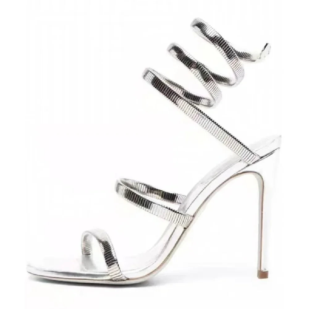 High Heel Platform Sandals – Elegant Ankle Strap Slip-On - Piña Colada